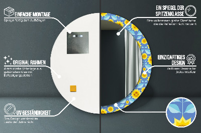 Kulaté dekorativní zrcadlo Geometrické slunečnice