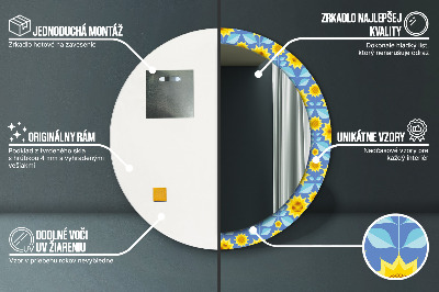 Kulaté dekorativní zrcadlo Geometrické slunečnice