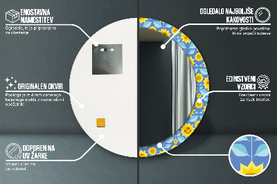 Kulaté dekorativní zrcadlo Geometrické slunečnice