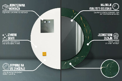 Kulaté dekorativní zrcadlo Jemné zlaté listy