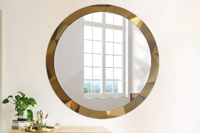 Kulaté dekorativní zrcadlo Zlatá abstrakce