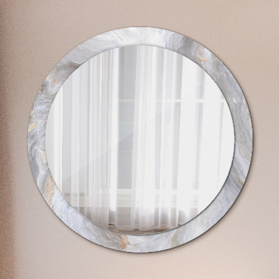 Kulaté zrcadlo tištěný rám Abstraktní mramor