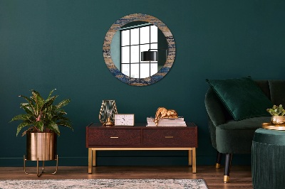 Kulaté dekorativní zrcadlo Abstraktní dřevo