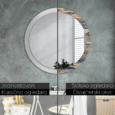 Kulaté dekorativní zrcadlo Abstraktní dřevo