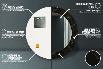 Kulaté dekorativní zrcadlo Mramorový kámen