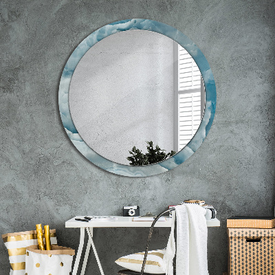Kulaté dekorativní zrcadlo na zeď Modrý onyx mramor