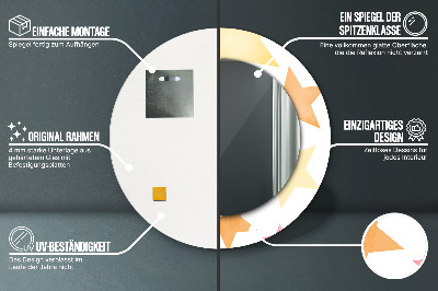 Kulaté zrcadlo s dekorem Pastelové hvězdy