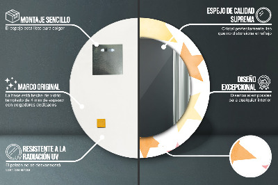 Kulaté zrcadlo s dekorem Pastelové hvězdy