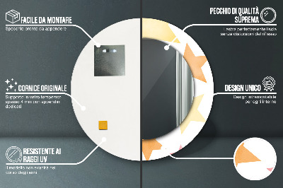 Kulaté zrcadlo s dekorem Pastelové hvězdy