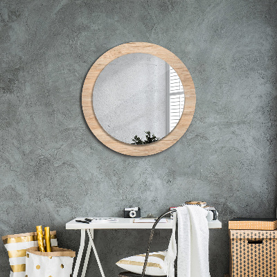 Kulaté dekorativní zrcadlo Textura dřeva