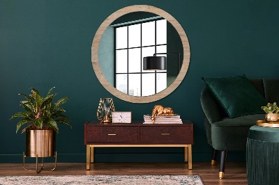 Kulaté dekorativní zrcadlo Textura dřeva