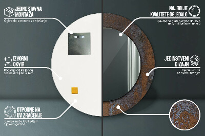 Kulaté dekorativní zrcadlo Kovový rustikální