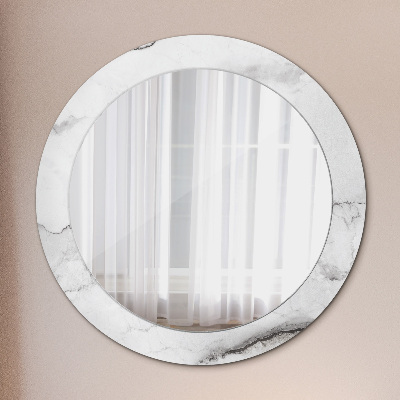 Kulaté dekorativní zrcadlo Bílý mramor