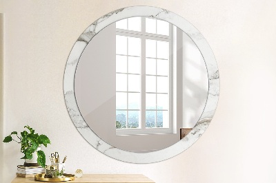 Kulaté dekorativní zrcadlo Bílý mramor
