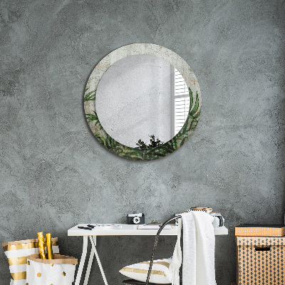 Kulaté dekorativní zrcadlo Kapradiny listy