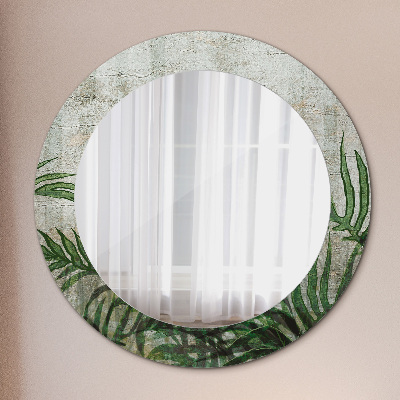 Kulaté dekorativní zrcadlo Kapradiny listy