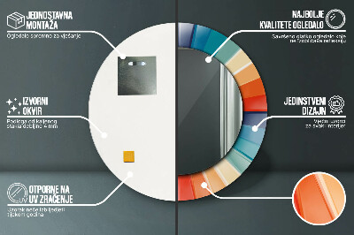 Kulaté dekorativní zrcadlo Radiální soustředné pásy