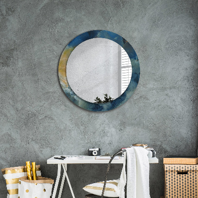 Kulaté zrcadlo tištěný rám Mramor onyx