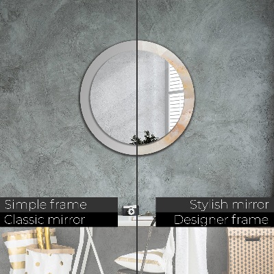 Kulaté zrcadlo s dekorem Mramor onyx