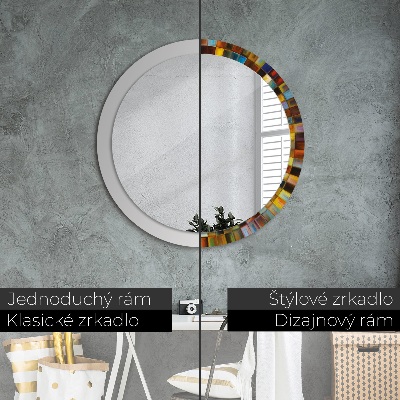 Kulaté dekorativní zrcadlo Abstraktní radiální vzor