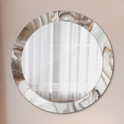 Kulaté dekorativní zrcadlo Jasný mramor