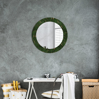 Kulaté dekorativní zrcadlo Abstraktní list