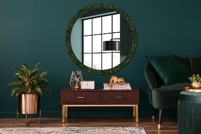 Kulaté dekorativní zrcadlo Abstraktní list