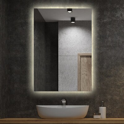 Dekorativní obdélníkové zrcadlo s LED podsvícením