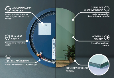 Atypické zrcadlo s led osvětlením