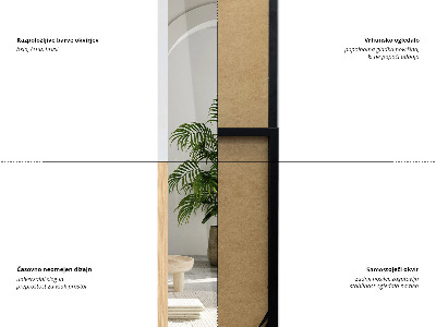 Stojací zrcadlo v bílém rámu 36x156 cm