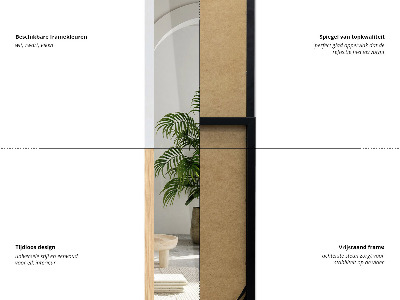 Stojací zrcadlo v dubovém rámu 36x156 cm