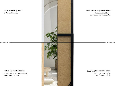 Stojací zrcadlo v dubovém rámu 36x156 cm