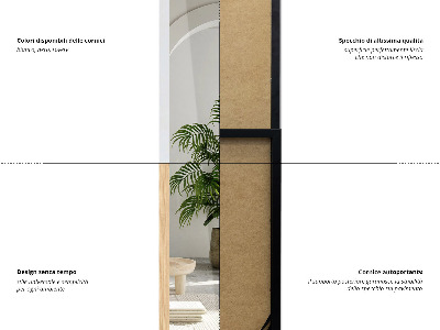 Stojací zrcadlo v dubovém rámu 36x156 cm