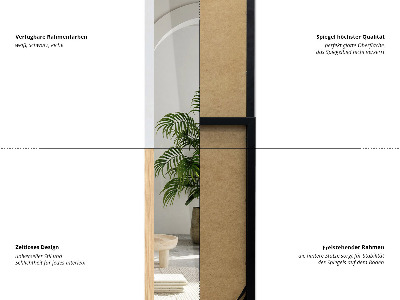 Stojací zrcadlo v dubovém rámu 36x156 cm