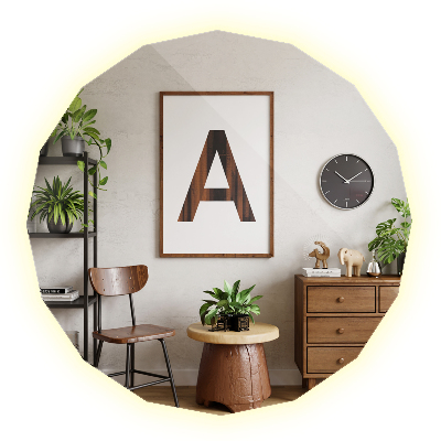 Geometrické zrcadlo s LED podsvícením