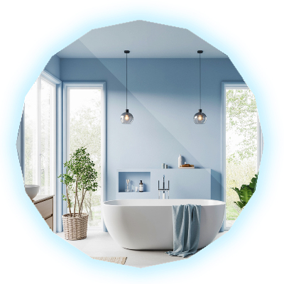 Geometrické zrcadlo s LED podsvícením