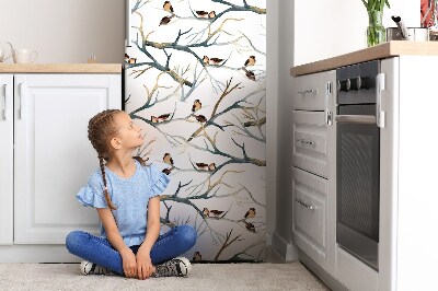 Magnet na ledničku dekorativní Vrabny na větvích