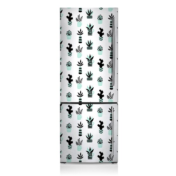 Magnet na ledničku dekorativní Minimalistické kaktusy v květináčích