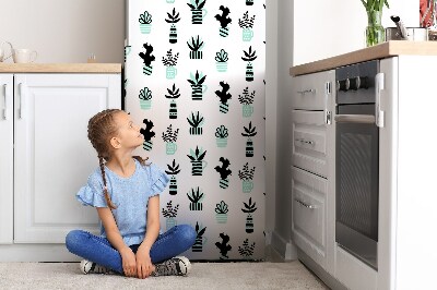 Magnet na ledničku dekorativní Minimalistické kaktusy v květináčích