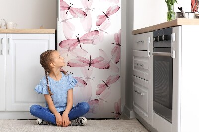 Magnet na ledničku dekorativní Růžové vážky