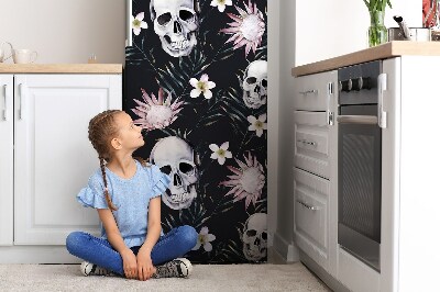 Magnetická podložka na lednici Lebky a listy