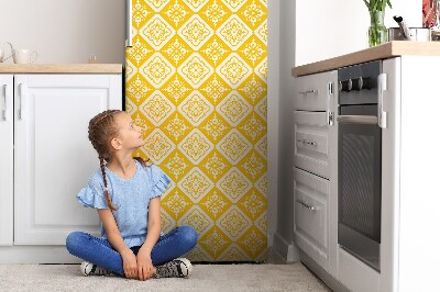 Magnet na ledničku dekorativní Žlutý bílý vzor