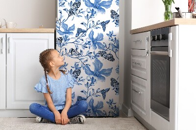 Magnet na ledničku dekorativní Modré květy