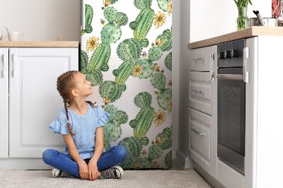 Magnet na ledničku dekorativní Kaktusy s květinami