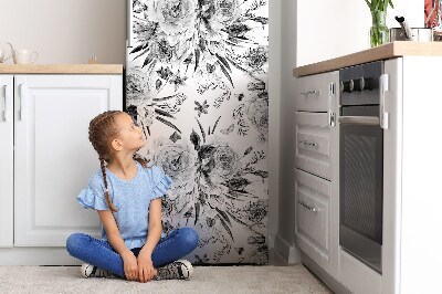 Magnet na ledničku dekorativní Kytice šedých květin