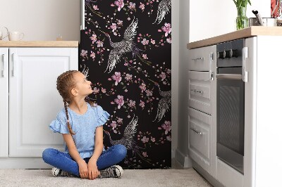 Magnet na ledničku dekorativní Volavky a květiny