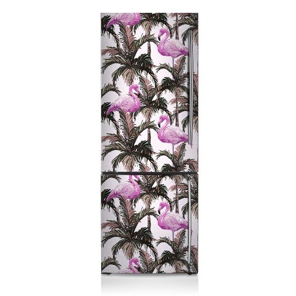 Magnet na ledničku dekorativní Flamingos v palmě