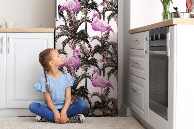 Magnet na ledničku dekorativní Flamingos v palmě
