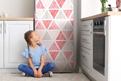 Magnet na ledničku dekorativní Růžové trojúhelníky