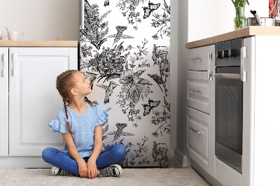 Magnetická podložka na lednici Černá a bílá zahrada
